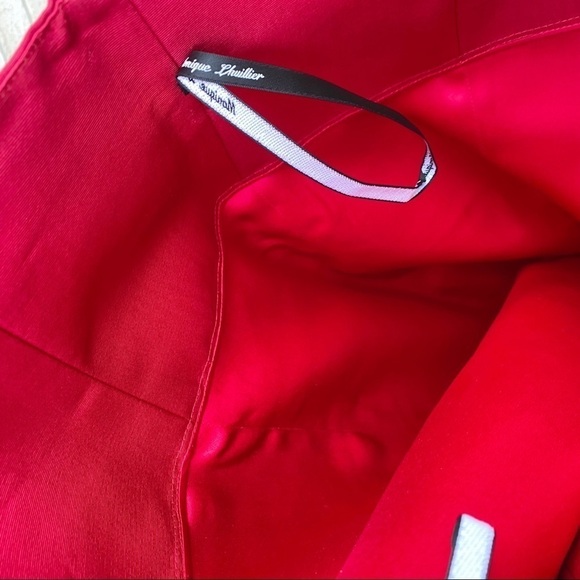 Monique Lihuillier Red 100% Silk High Waist Pencil Skirt Size 8 - Picture 8 of 9